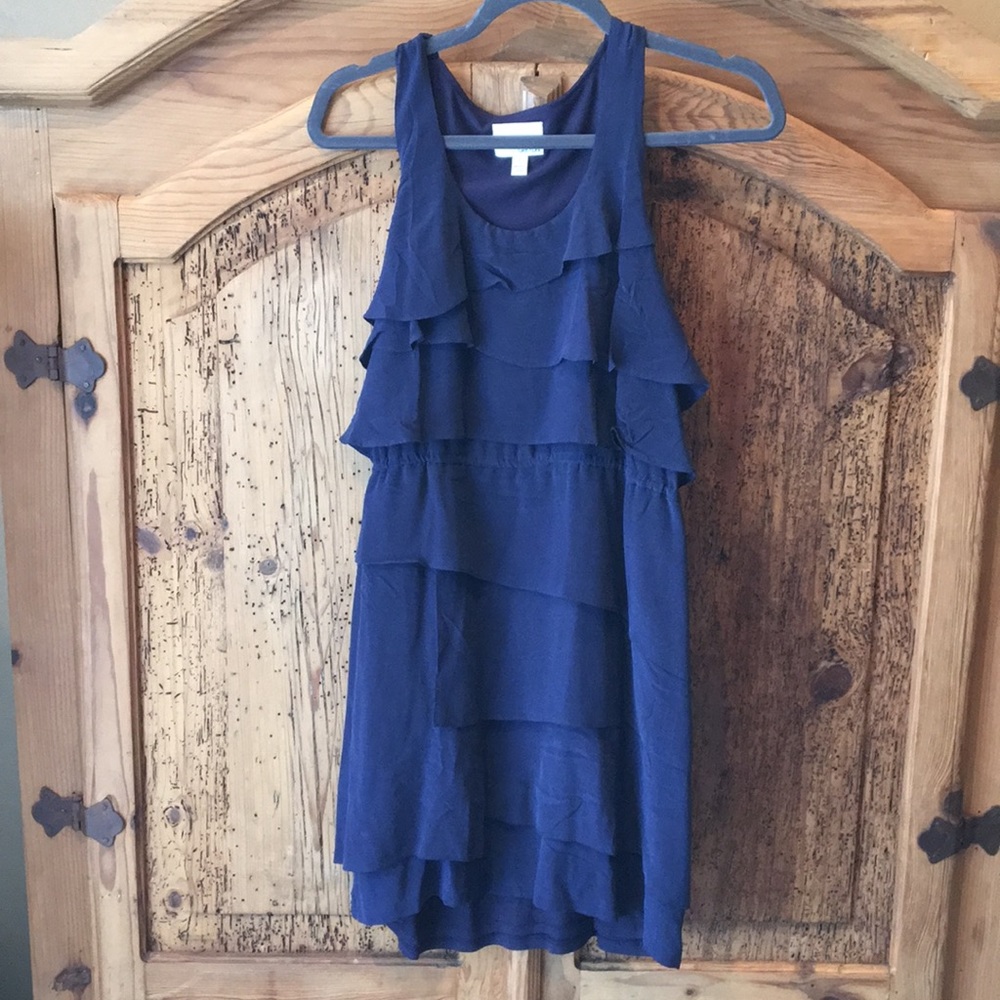 Navy tiered racer back dress